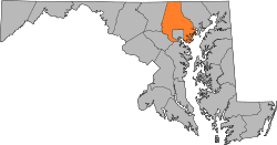 Karte von Baltimore County innerhalb von Maryland