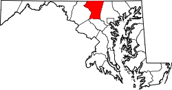 Karte von Carroll County innerhalb von Maryland