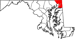 Karte von Cecil County innerhalb von Maryland