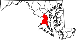 Karte von Prince George's County innerhalb von Maryland