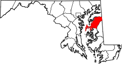 Karte von Queen Anne's County innerhalb von Maryland