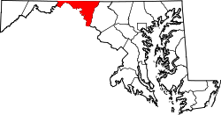 Karte von Washington County innerhalb von Maryland