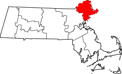 Karte von Essex County innerhalb von Massachusetts