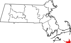 Karte von Nantucket County innerhalb von Massachusetts