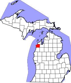 Karte von Benzie County innerhalb von Michigan