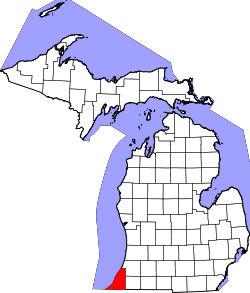 Karte von Berrien County innerhalb von Michigan