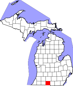 Karte von Branch County innerhalb von Michigan