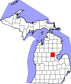 Karte von Gladwin County innerhalb von Michigan