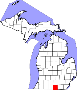Karte von Hillsdale County innerhalb von Michigan