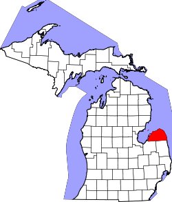Karte von Huron County innerhalb von Michigan
