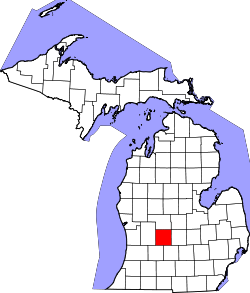 Karte von Ionia County innerhalb von Michigan