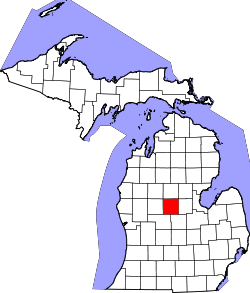 Karte von Isabella County innerhalb von Michigan