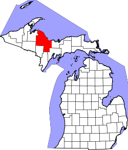 Karte von Marquette County innerhalb von Michigan