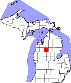 Karte von Missaukee County innerhalb von Michigan