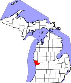 Karte von Muskegon County innerhalb von Michigan