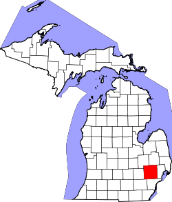 Karte von Oakland County innerhalb von Michigan