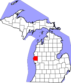 Karte von Oceana County innerhalb von Michigan