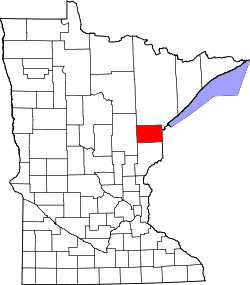 Karte von Carlton County innerhalb von Minnesota