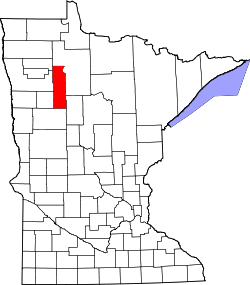 Karte von Clearwater County innerhalb von Minnesota