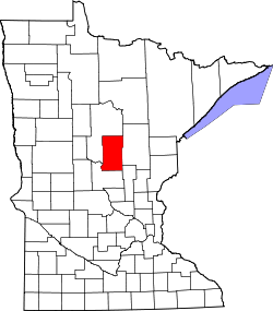 Karte von Crow Wing County innerhalb von Minnesota