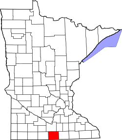 Karte von Faribault County innerhalb von Minnesota