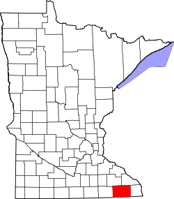 Karte von Fillmore County innerhalb von Minnesota