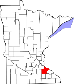 Karte von Goodhue County innerhalb von Minnesota