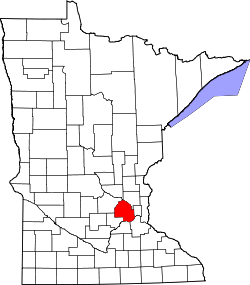 Karte von Hennepin County innerhalb von Minnesota