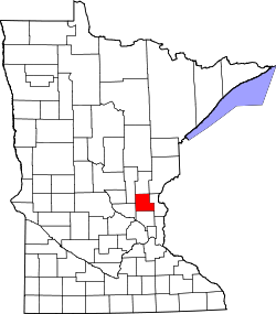 Karte von Isanti County innerhalb von Minnesota