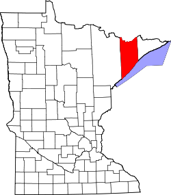 Karte von Lake County innerhalb von Minnesota
