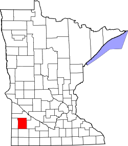 Karte von Lyon County innerhalb von Minnesota
