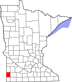 Karte von Pipestone County innerhalb von Minnesota