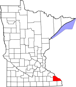 Karte von Winona County innerhalb von Minnesota
