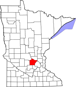 Karte von Wright County innerhalb von Minnesota
