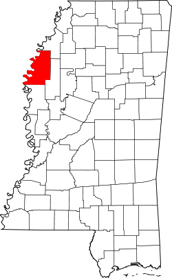 Karte von Bolivar County innerhalb von Mississippi