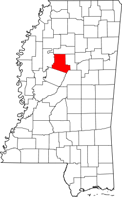 Karte von Carroll County innerhalb von Mississippi