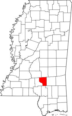 Karte von Covington County innerhalb von Mississippi