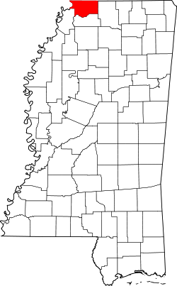 Karte von DeSoto County innerhalb von Mississippi