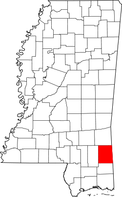 Karte von Greene County innerhalb von Mississippi
