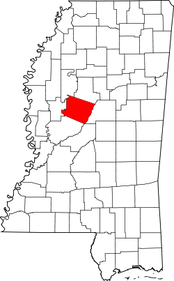 Karte von Holmes County innerhalb von Mississippi