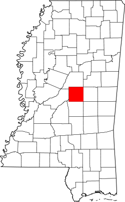 Karte von Leake County innerhalb von Mississippi