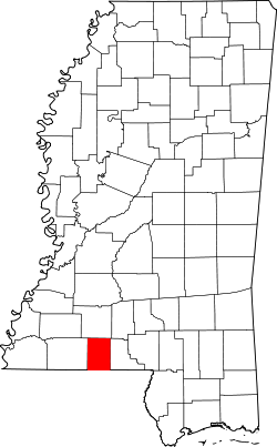 Karte von Pike County innerhalb von Mississippi
