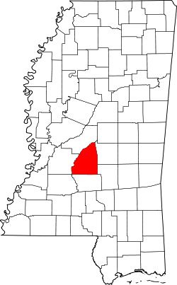 Karte von Rankin County innerhalb von Mississippi
