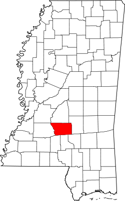 Karte von Simpson County innerhalb von Mississippi