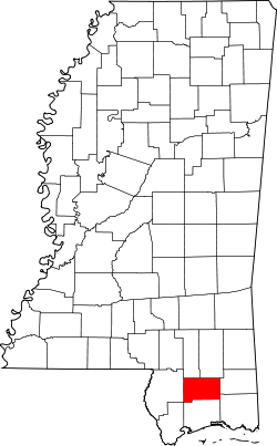 Karte von Stone County innerhalb von Mississippi