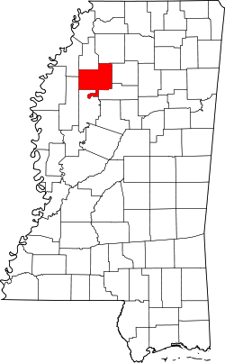 Karte von Tallahatchie County innerhalb von Mississippi