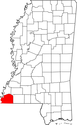 Karte von Wilkinson County innerhalb von Mississippi