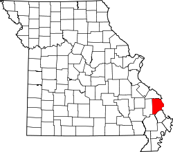 Karte von Cape Girardeau County innerhalb von Missouri