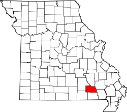 Karte von Carter County innerhalb von Missouri