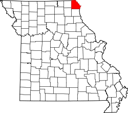 Karte von Clark County innerhalb von Missouri